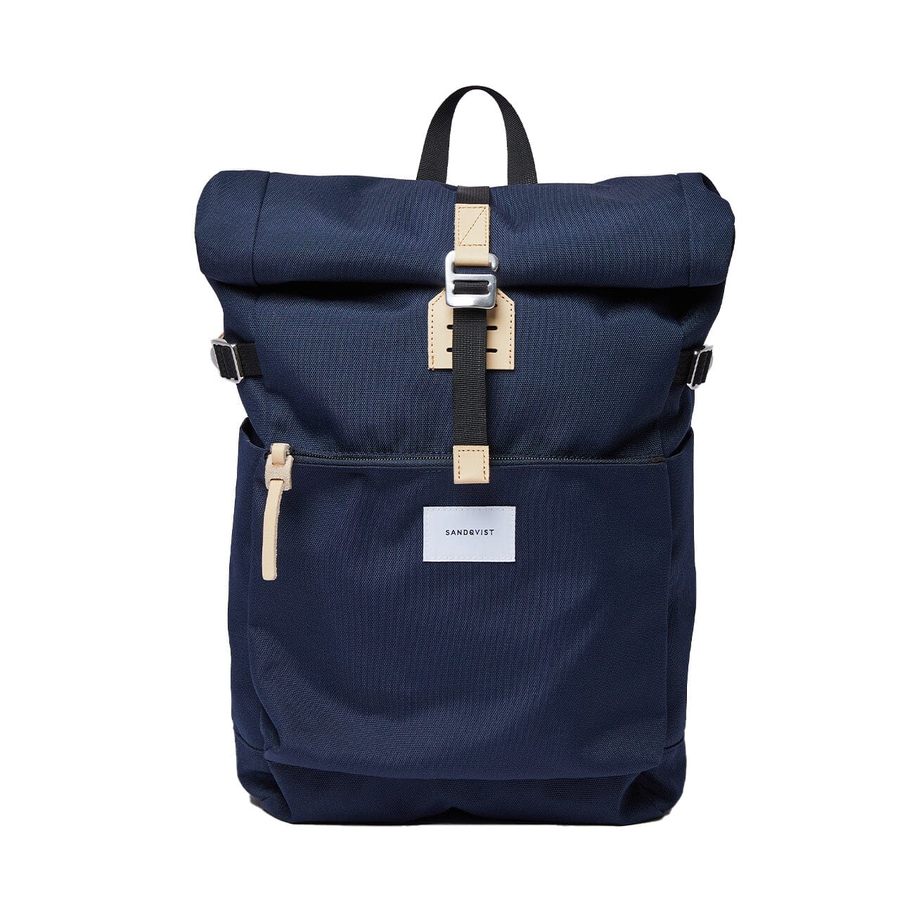eco friendly urban roll top backpack ilon sandqvist navy color front view