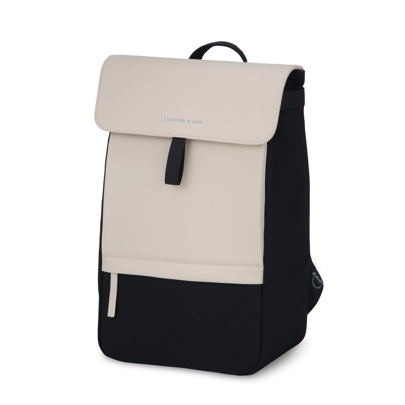 fyn backpack cream black color kapten son lateral