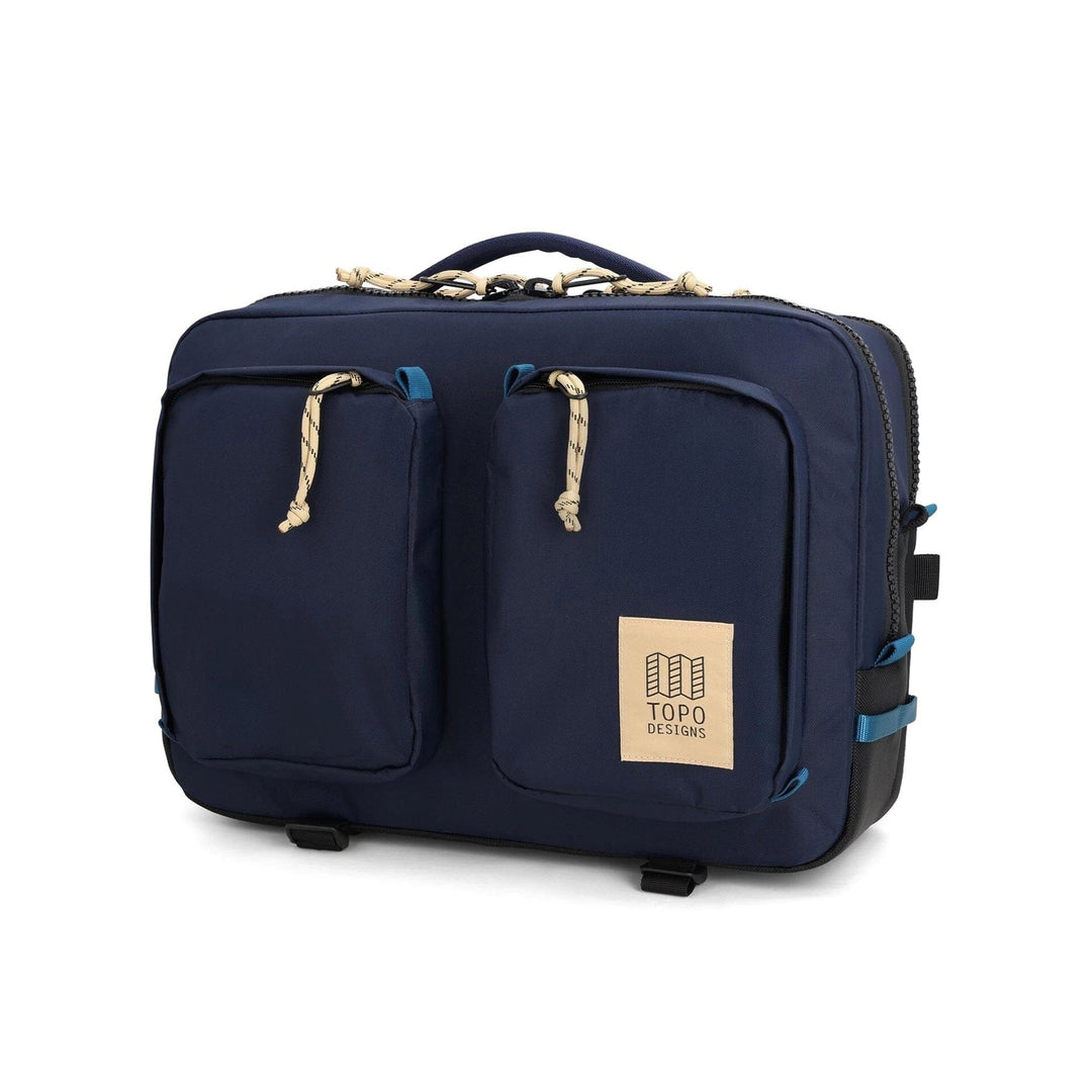 Rear view of the Global Briefcase in navy and sahara