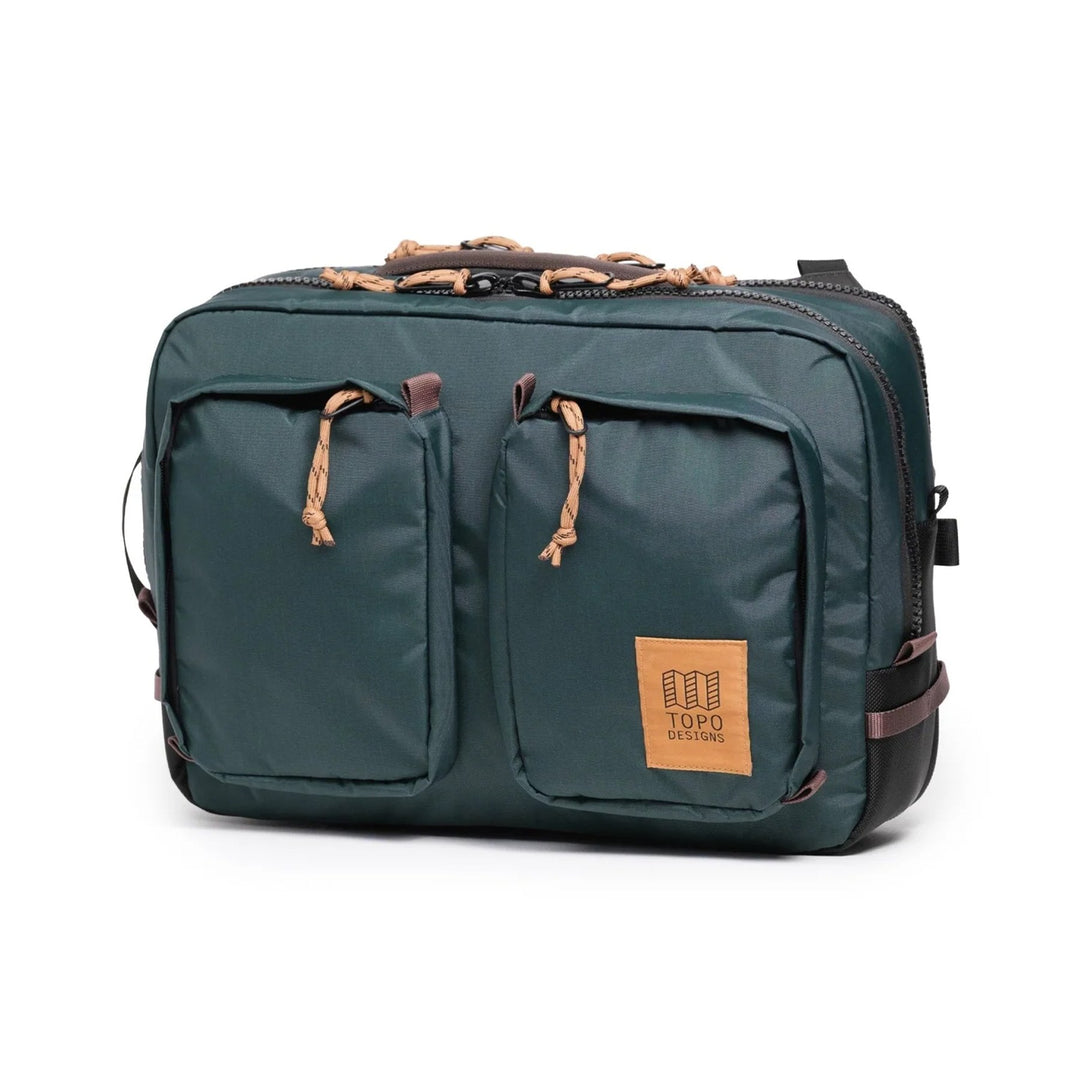Global Briefcase 20L in Woodland and Forest — three-quarter view showing the side profile and top handle