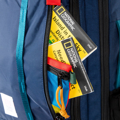 global travel pack close up front zippered pocket