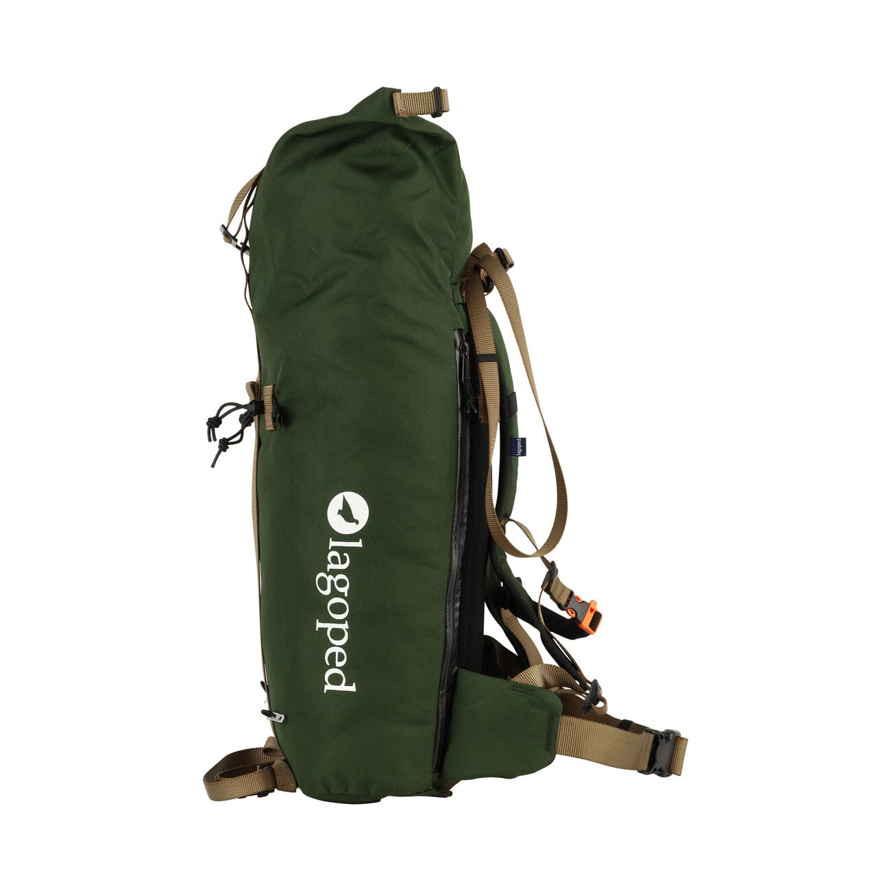 green mountaineering backpack made in france
