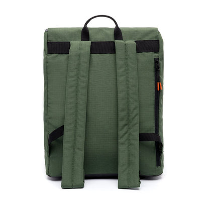 back view of the green sustainable laptop backpack from Lefrik brand