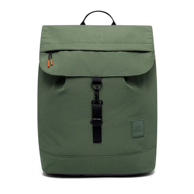front view of the green sustainable laptop backpack from Lefrik brand