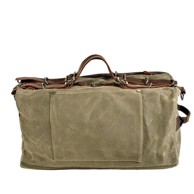 green vintage sports duffle bag front