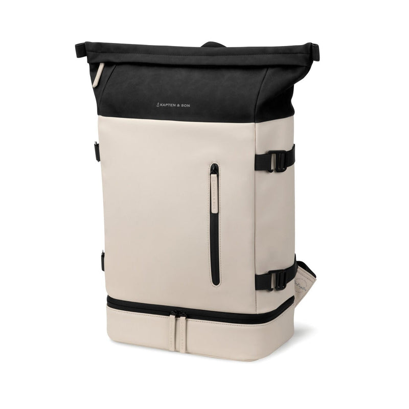 helsinki backpack kapten son cream black color lateral