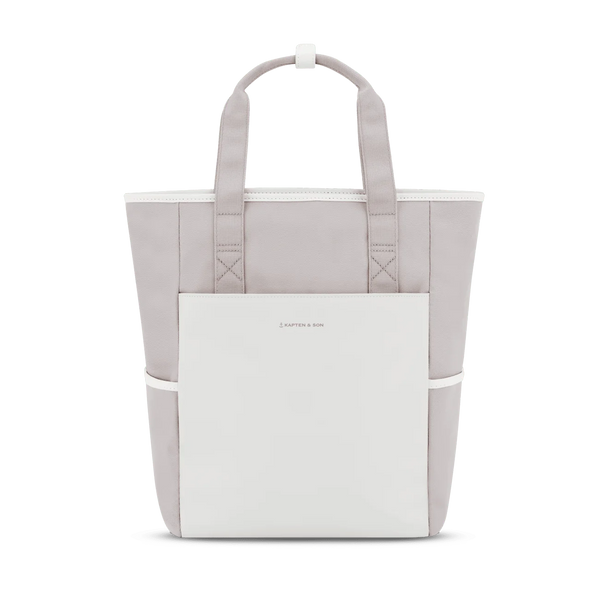 Kapten & Son Lindby convertible tote bag in muted clay — vegan leather front panel