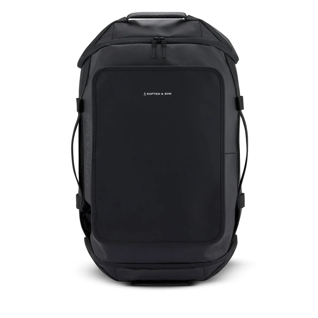Front view with vegan leather panel and Kapten & Son logo — black