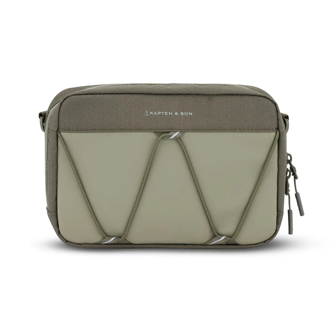 Kapten & Son Banff Crossbody in forest green — sling bag with bungee cord and detachable phone pouch