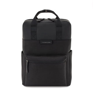 Kapten & Son Bergen Backpack in black — minimalist daypack with top handles and front pocket