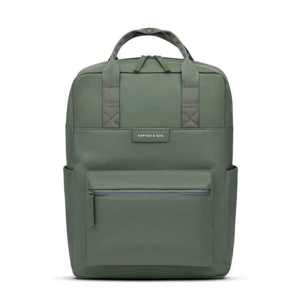Kapten & Son Bergen Backpack in dusty green — earth-tone daypack with top handles