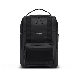 Kapten & Son Bergen Ultra backpack in All Black — front view of the 17L commuter laptop backpack