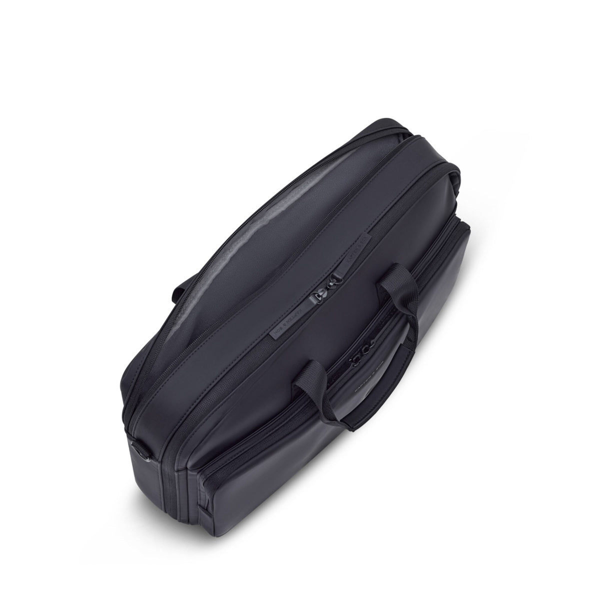 Padded, fleece-lined laptop compartment of the Bodo Laptop Bag, opened from the top