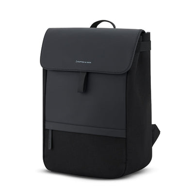 Kapten & Son, Fyn backpack, all black, angular view