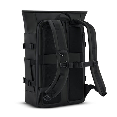 Kapten & Son, Helsinki Pro backpack, all black, back view