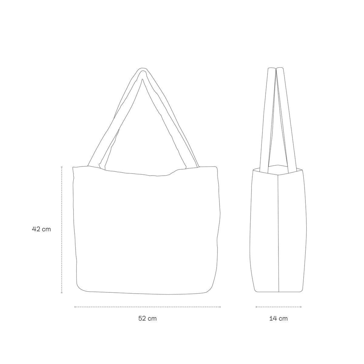 Norva 2in1 Shopper dimensions: 42&nbsp;cm high, 52&nbsp;cm wide, 14&nbsp;cm deep