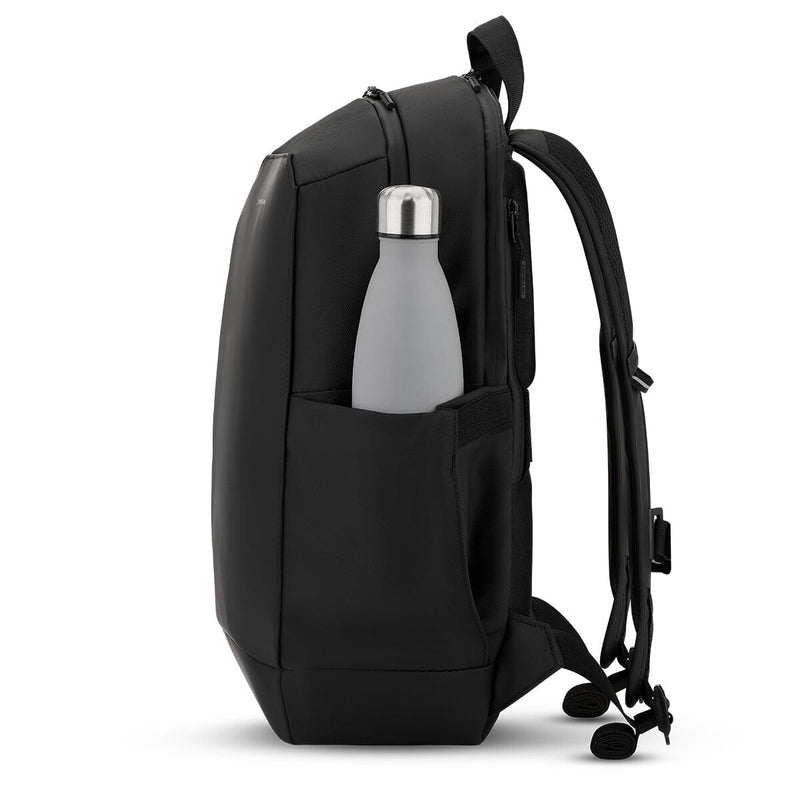 kapten & son oslo sac à dos noir poche latérale élastique bouteille d'eau