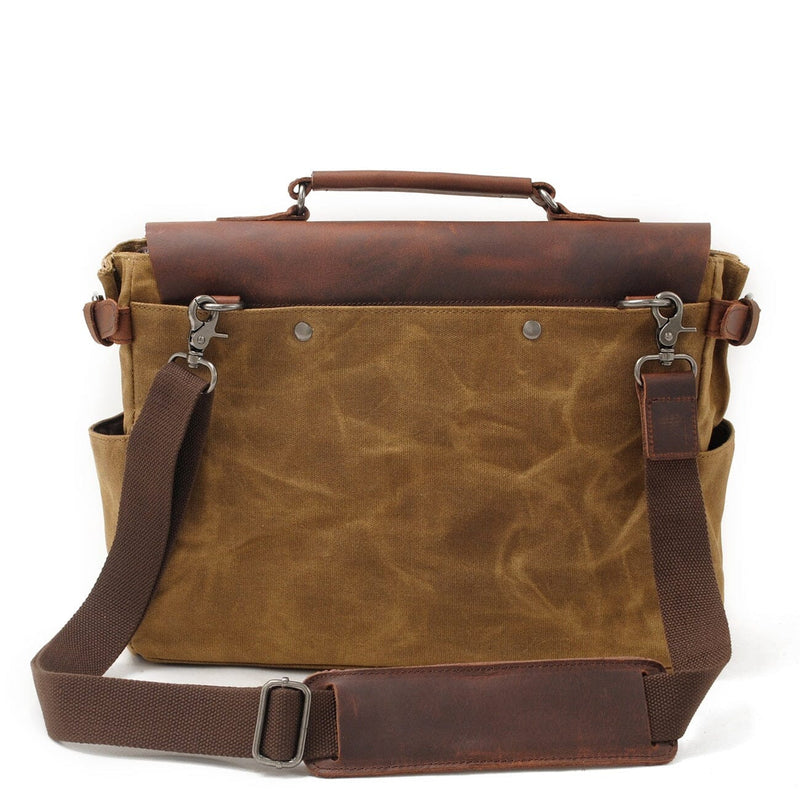 khaki mens canvas crossbody messenger bag