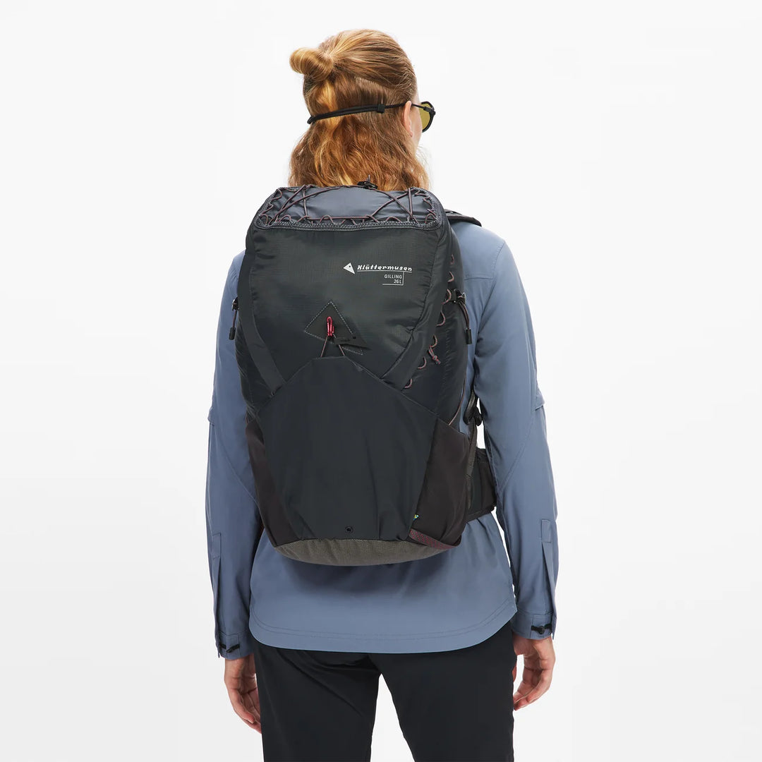 Klättermusen Gilling 26L Raven — back view on white background