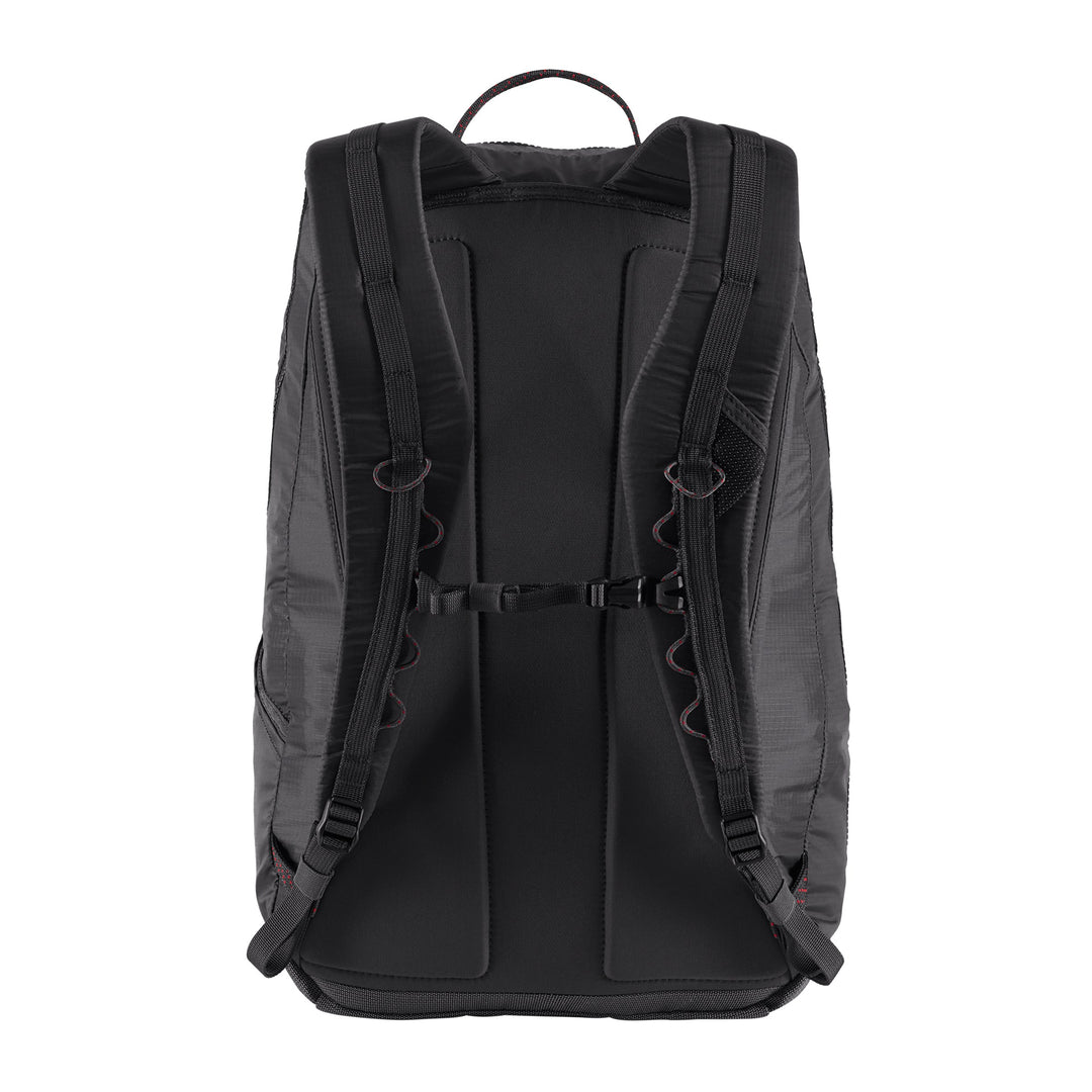Klättermusen Gjalp Backpack 18L in Raven — back view with padded shoulder straps and sternum strap