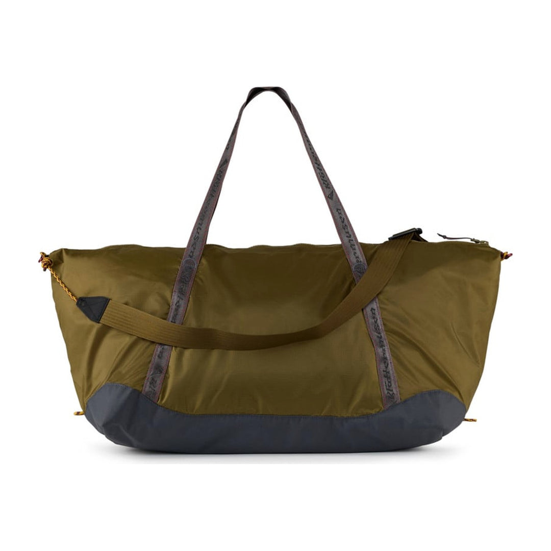 Klättermusen Mimer Duffelbag 40L in Olive, packable duffel bag, back view