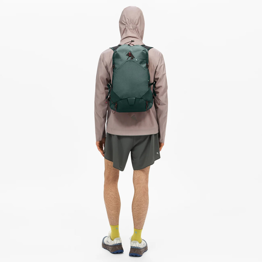 Klättermusen Skrymmer 20L Dark Teal — back view on white background