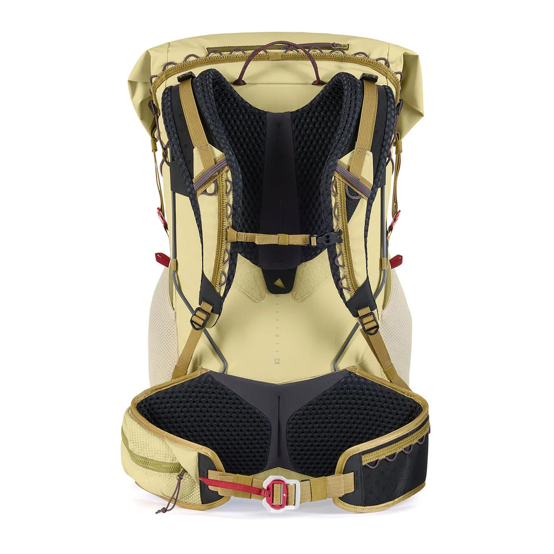 vide backpack 30L in lemon mist by klattermusen, back view