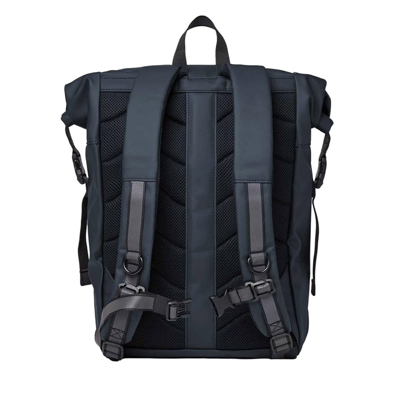 Sandqvist's Konrad backpack in navy blue, back view
