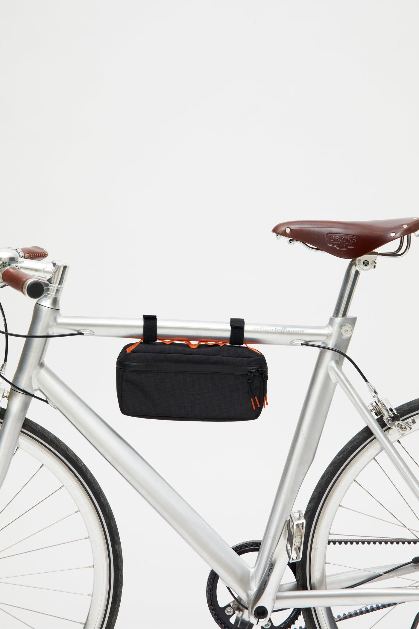 lefrik core sustainable chest bag black color fixed on bike