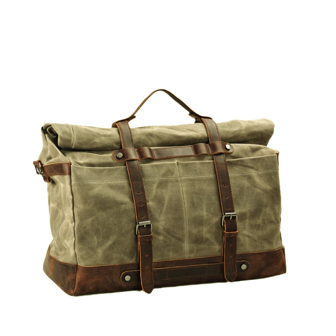 canvas leather travel duffel bag Waxed Canvas Duffle Bag - Vintage Travel Bag