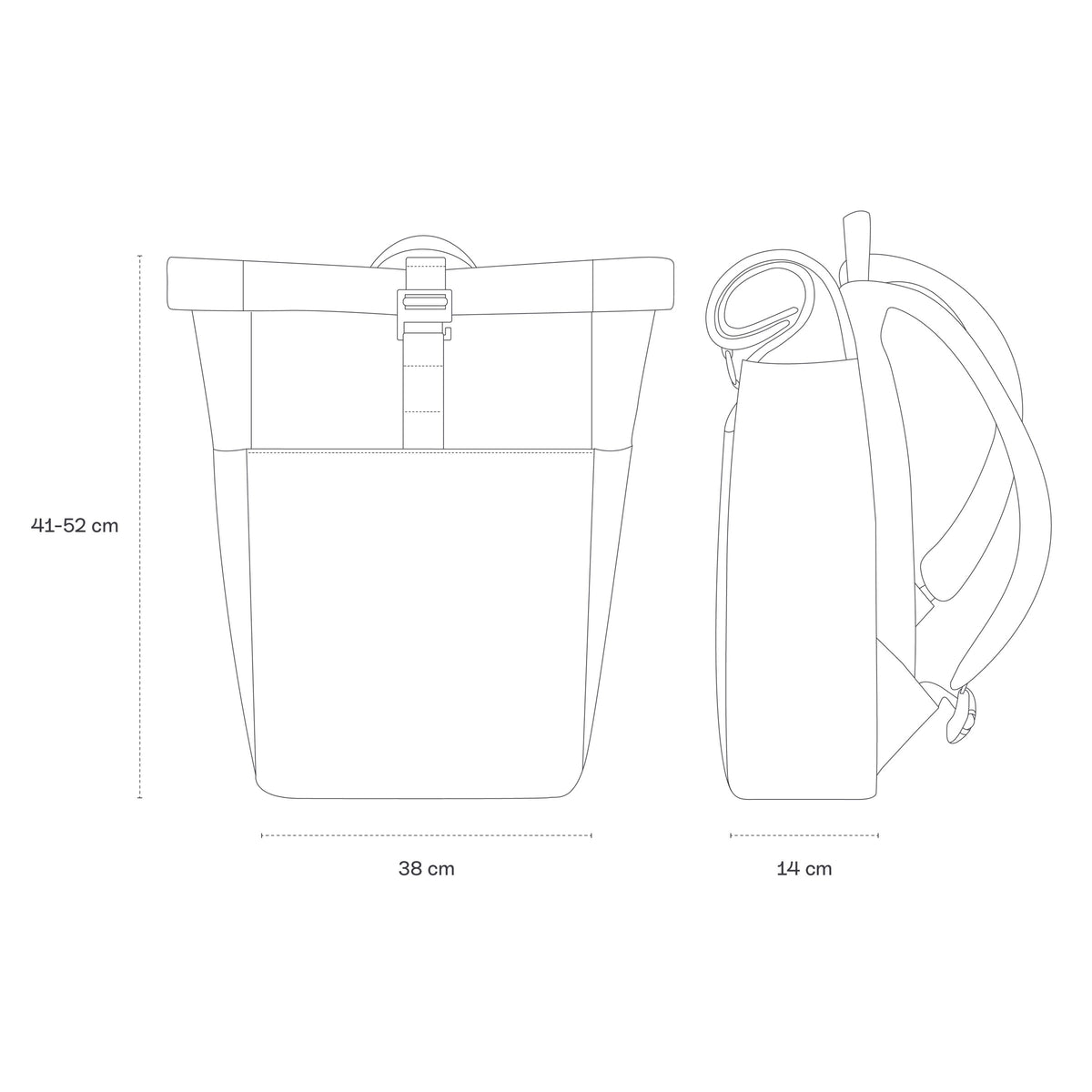 Lund Sleek dimensions: 41 to 52&nbsp;cm height, 38&nbsp;cm width, 14&nbsp;cm depth