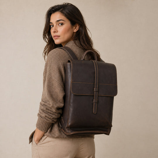 business backpacks top grain leather by remwick Leather Business Backpack LYVE