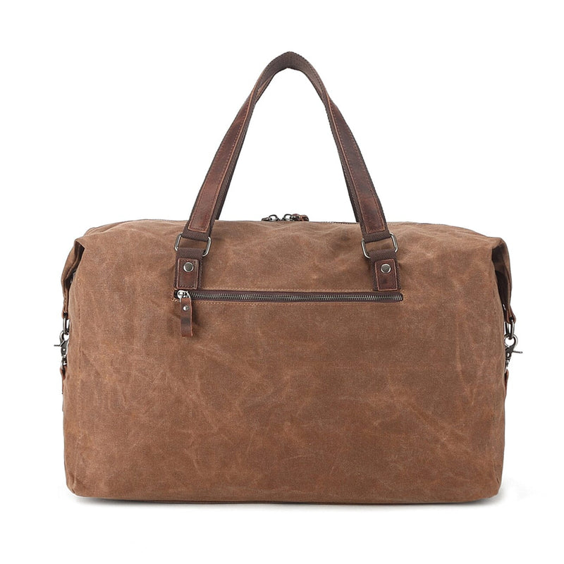 men vintage heavy duty coffee canvas duffle bag for men back