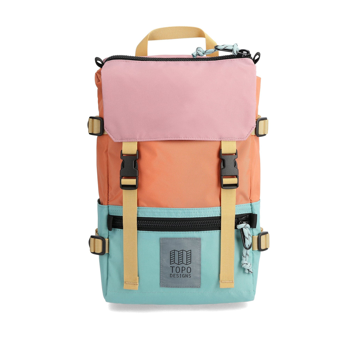 mini rover pack classic backpack rose and geode green topo designs front