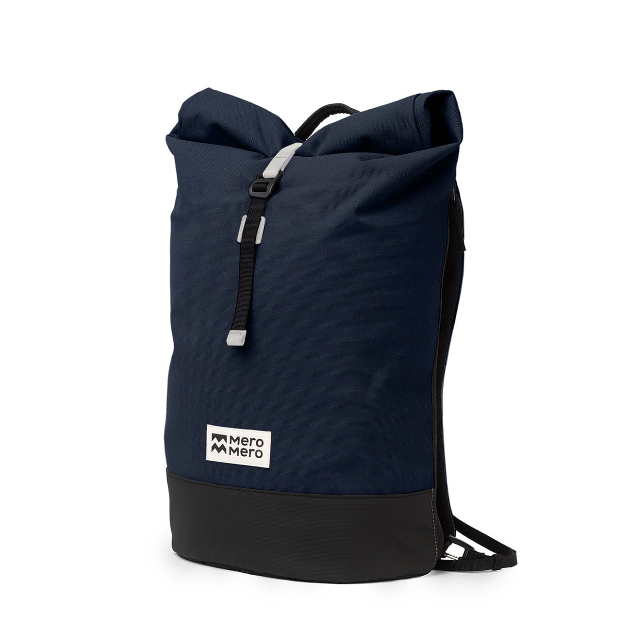 navy blue eco friendly backpack mero mero side view