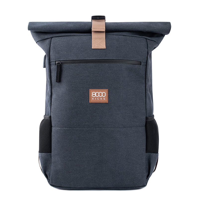 navy blue hemp canvas backpack