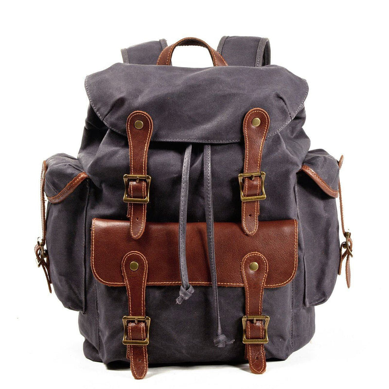 old school backpack grey