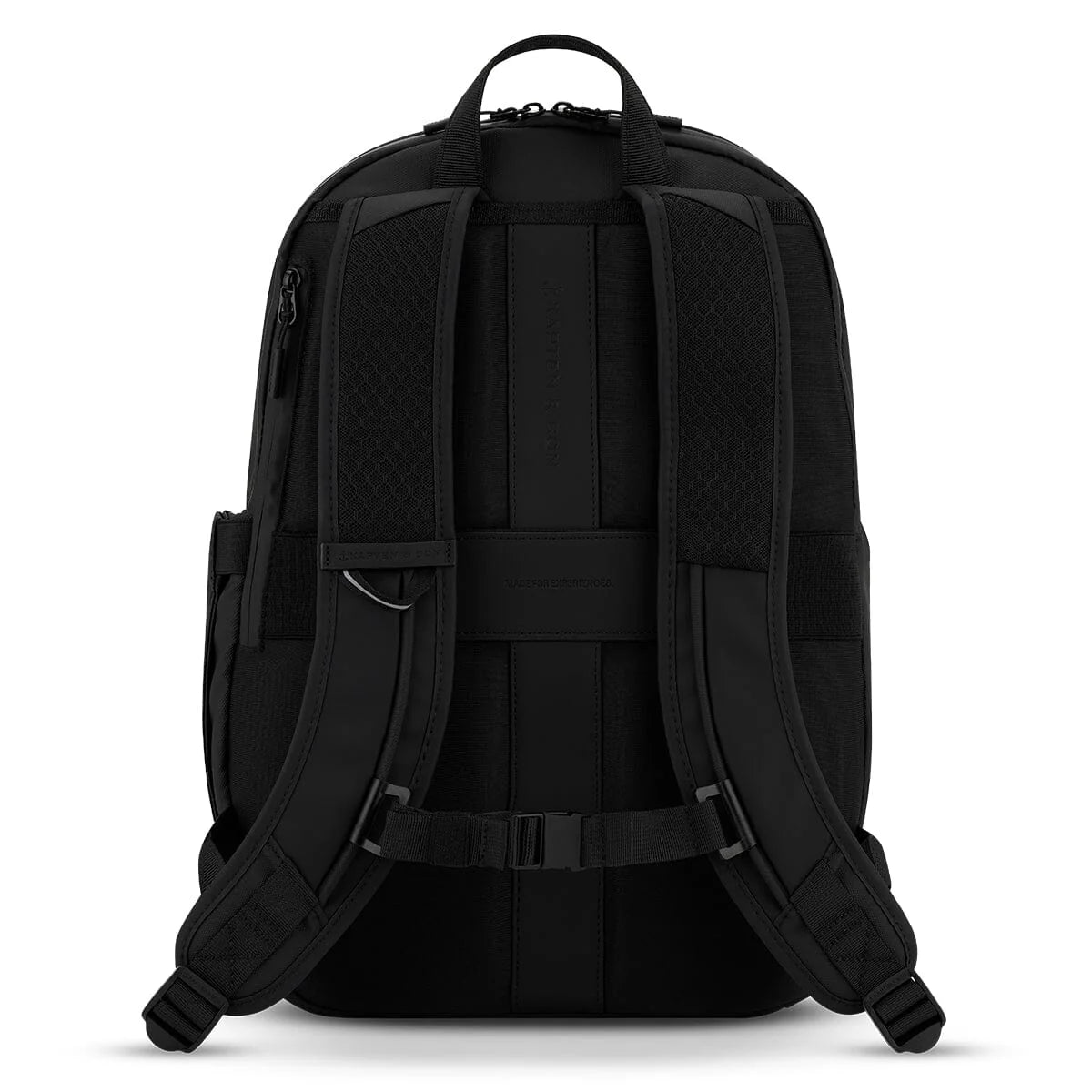 Rear panel with ergonomic mesh straps and adjustable chest buckle