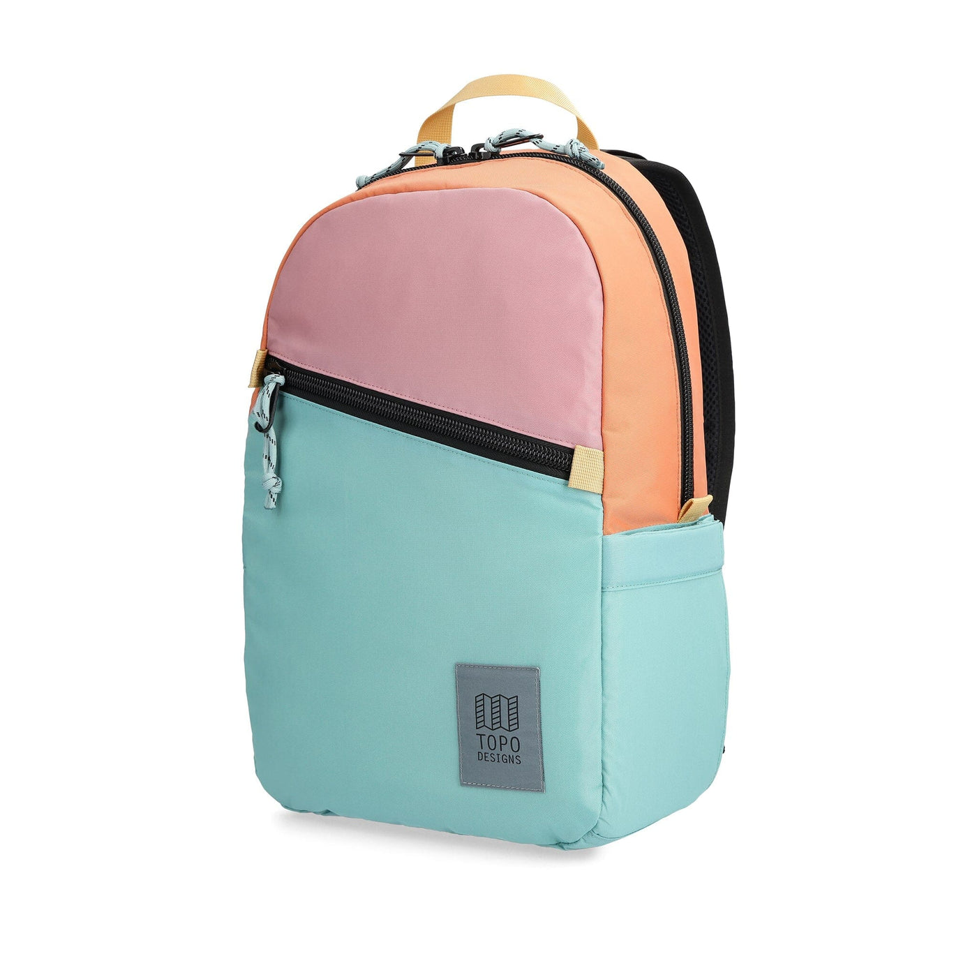 pack light backpack rose and geode green topo designs side