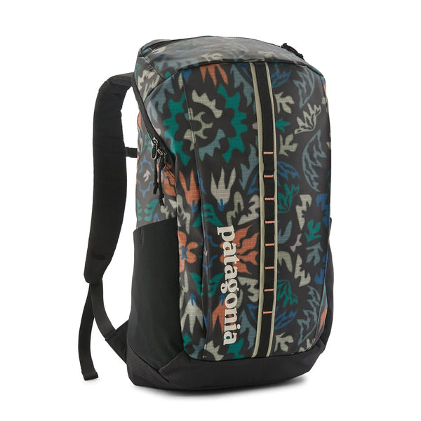 Patagonia Black Hole Pack 25L Kaleidoscope — front view with multicolor botanical print