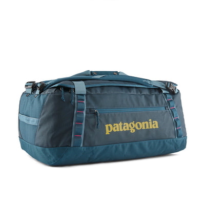 Duffel-style carry of the 55L Patagonia bag, perfect for airport and transit use