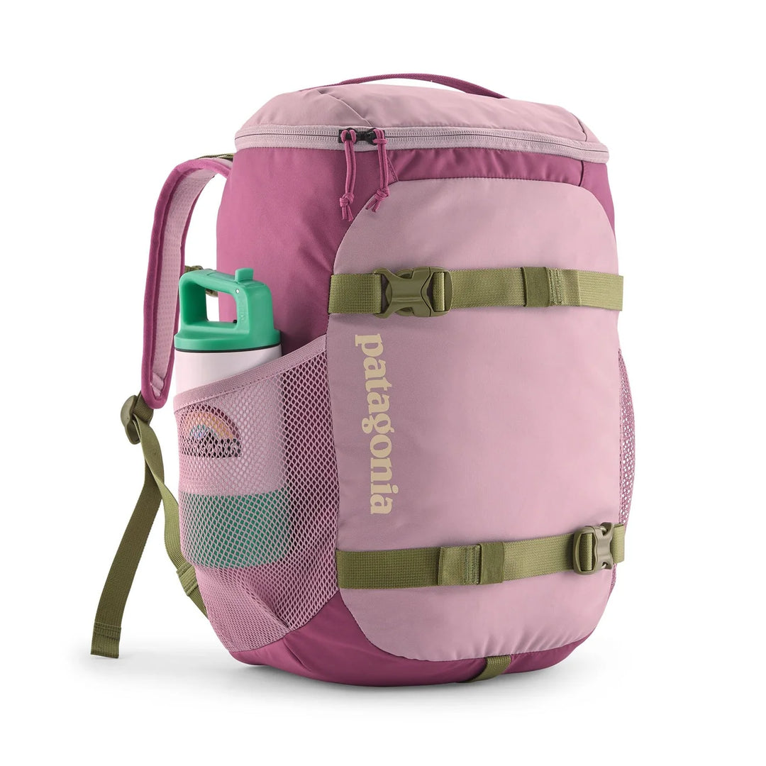 Kids Refugito 18L Quilted Violet with water bottle in the side mesh pocket