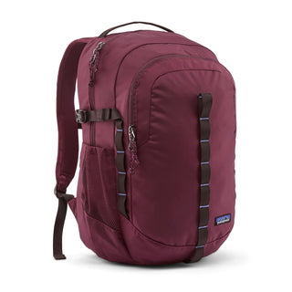 Patagonia Refugio Daypack 26L in Berry Fig — front view with zip pockets and side mesh pocket