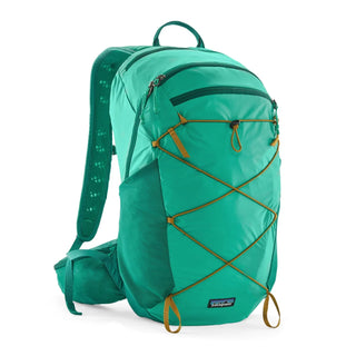 Patagonia Terravia Pack 22L Aqua Stone — front view with bungee cord lash system and zip pockets