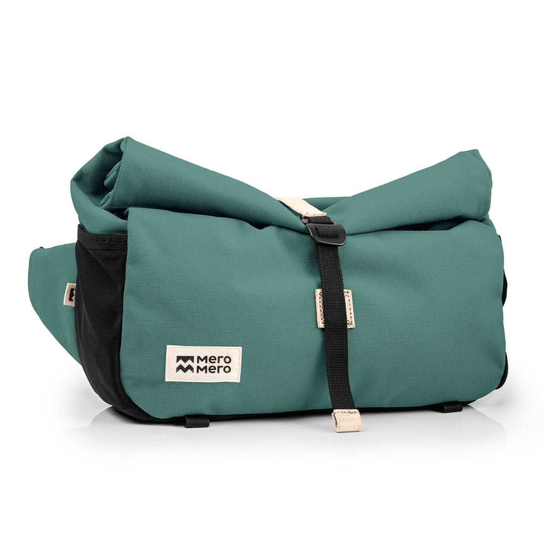 Side view of the Piha Convertible Bike Bag in silver pine