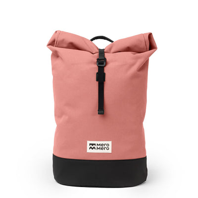 pink eco friendly backpack mero mero front view