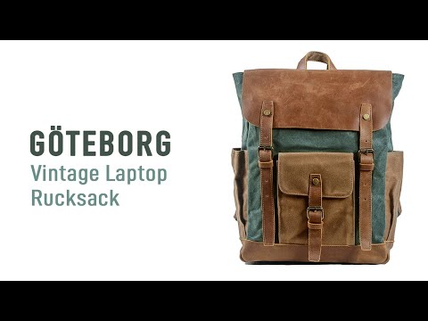 video presentation of the vintage laptop rucksack Göteborg