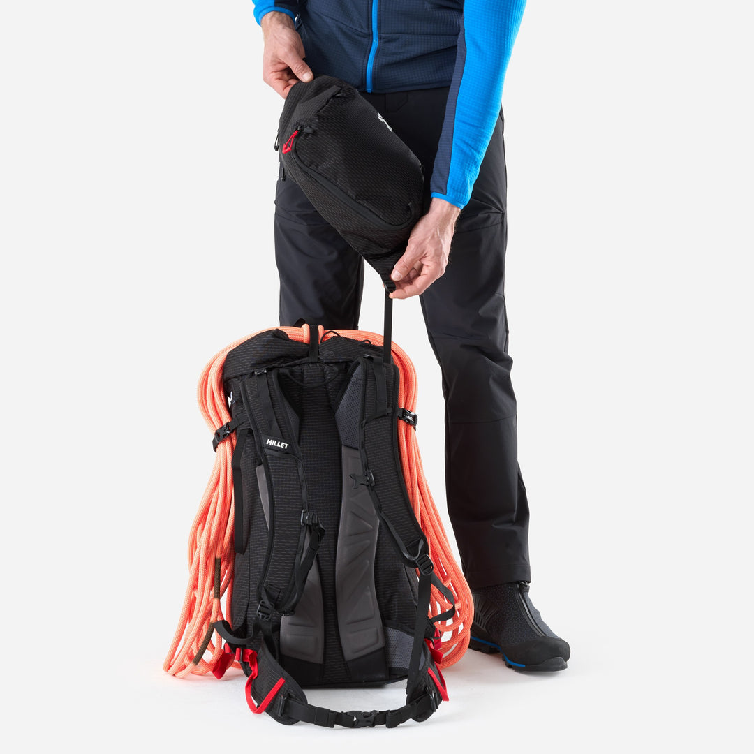 Millet Prolighter 30+10L black — removable top lid converts to a hip pack