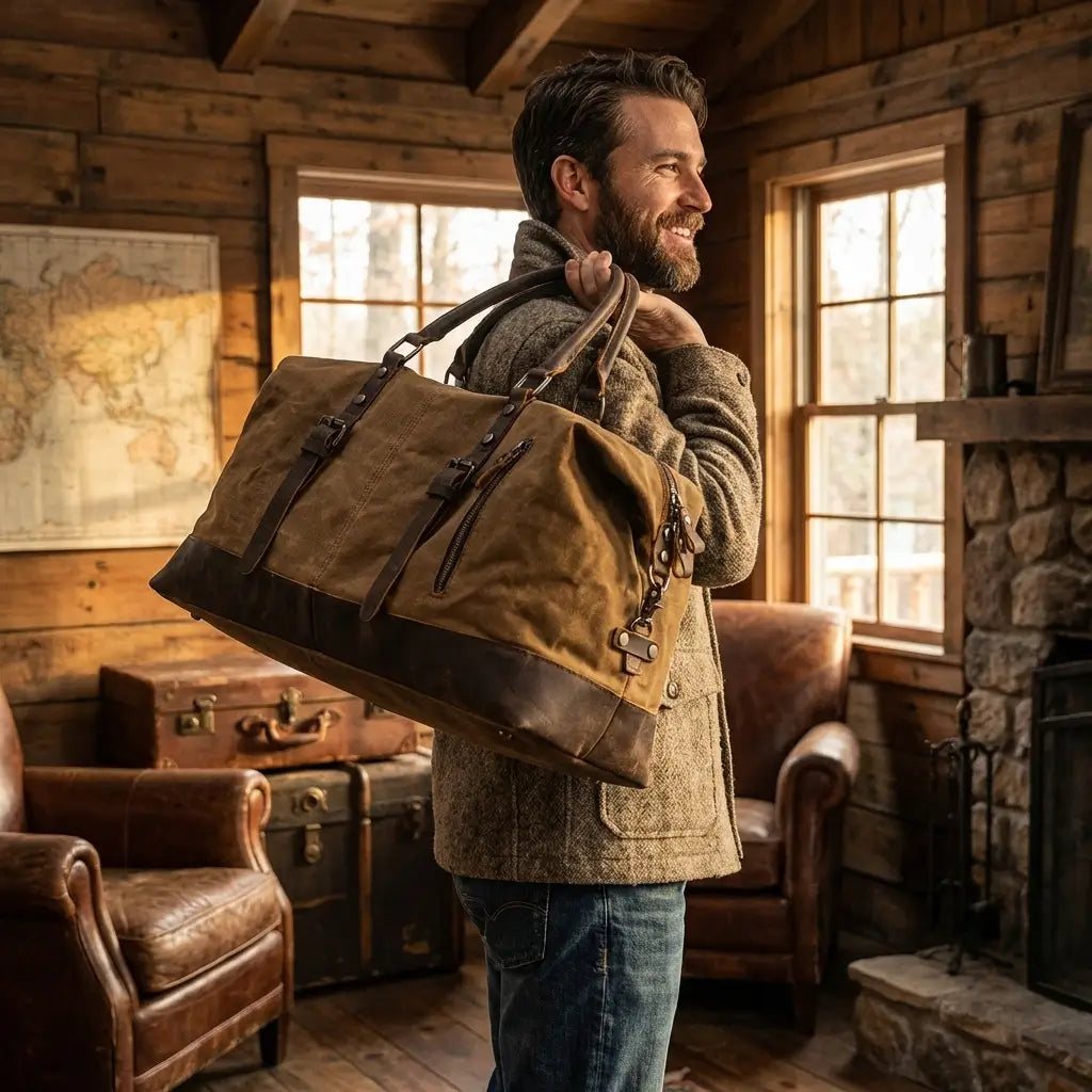 Heavy Duty Canvas Duffle Bag - Vintage & Durable Travel Bag
