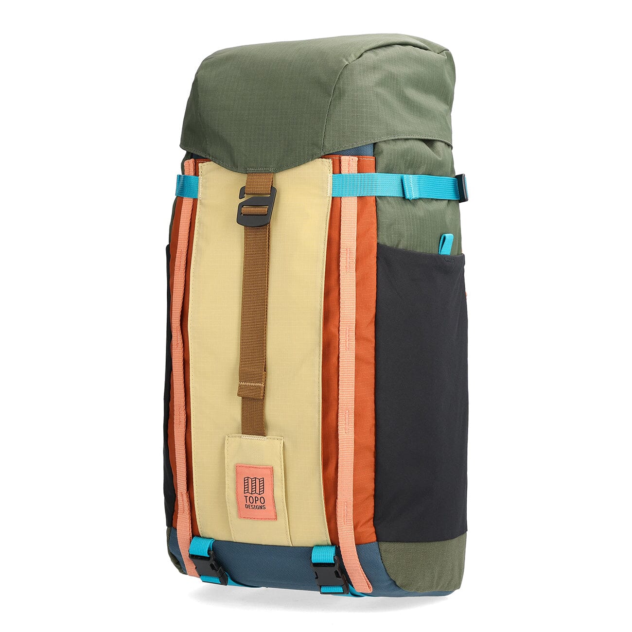 recycled hiking backpack mountain pack olive hemp side